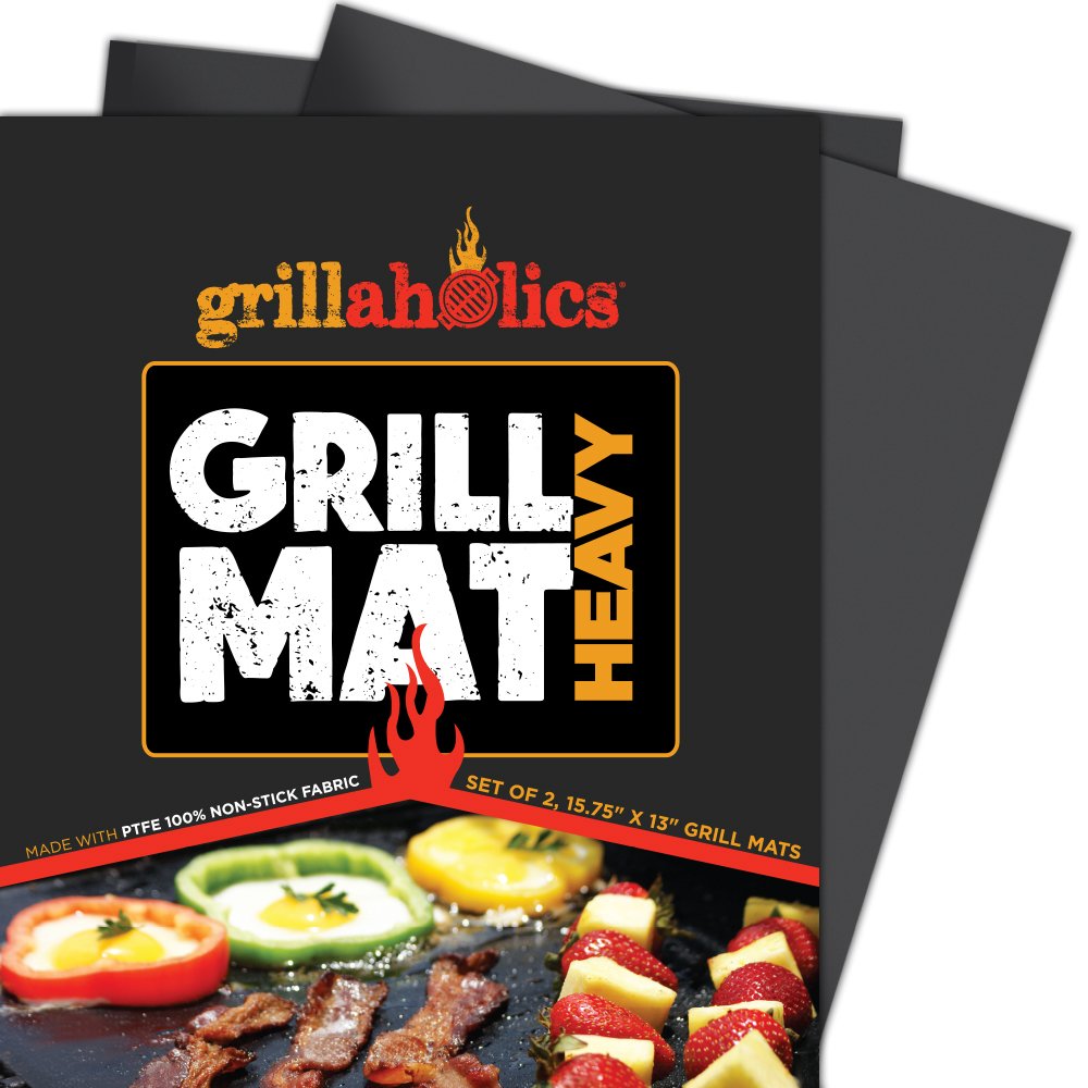 Grillaholics BBQ Mesh Grill Mat - Set of 2 Grill Mats Non Stick - Nonstick Grilling with More Delicious Smoky Flavor - Lifetime Manufacturer Warranty