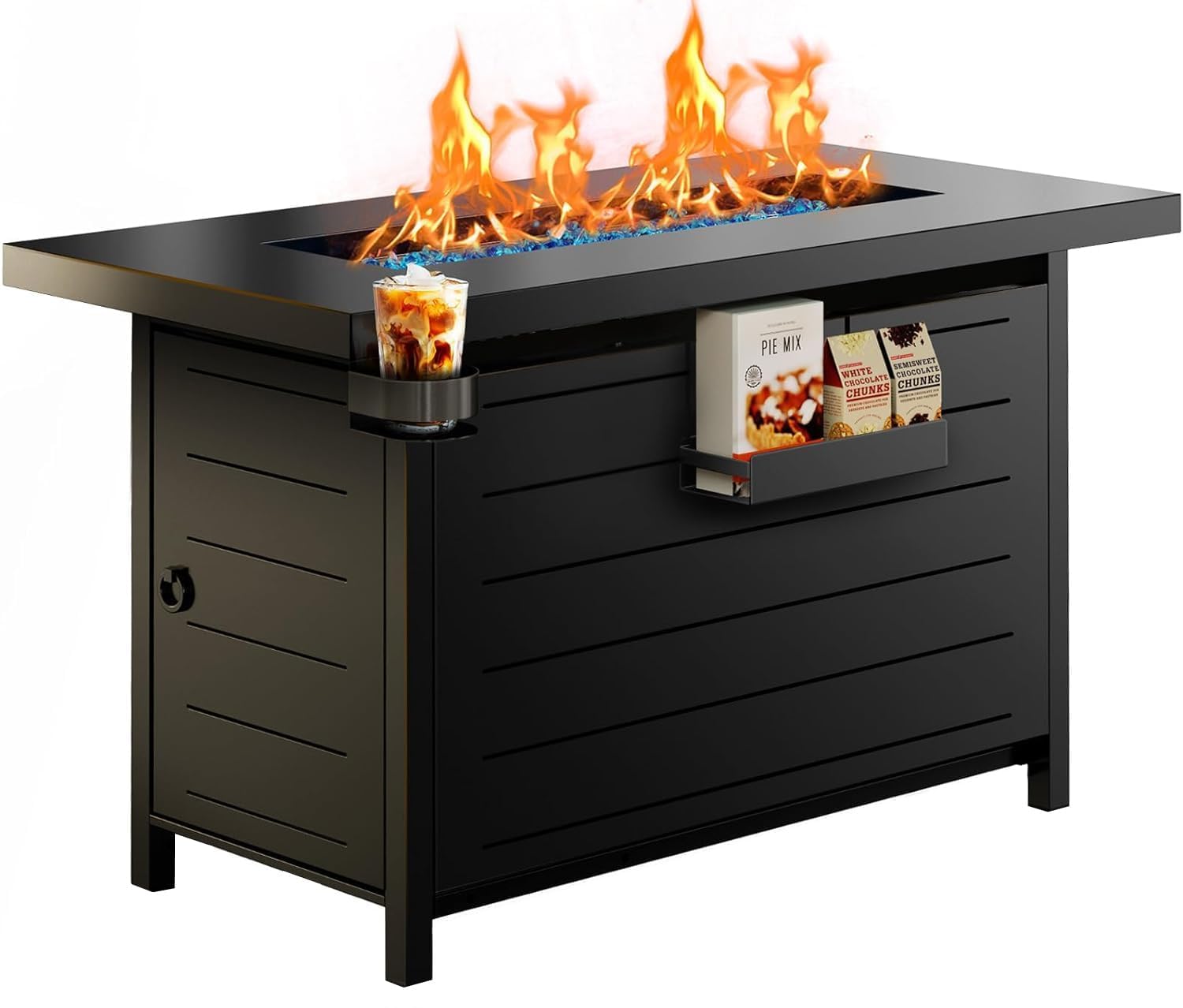 Ciays 43-Inch Rectangular Propane Fire Pit with 60,000 BTU Output, Gas with Cover and Rocks, Table CSA-Certified 2 in 1Table Gatherings Parties with 304 Stainless Steel H-Burner