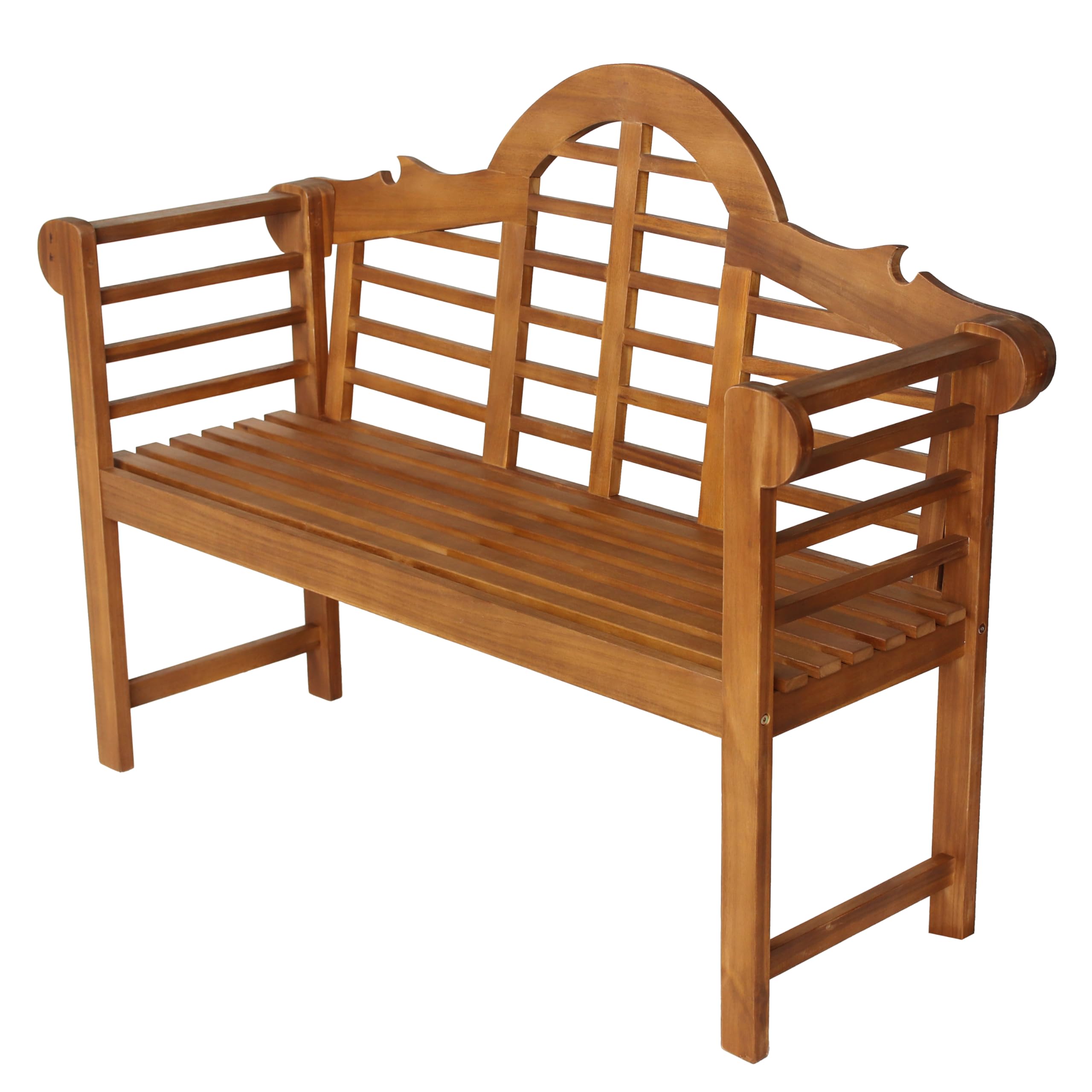 JONATHAN Y BNH103B Lutyens 51.2" 3-Seat Arched 600-Lbs Support Acacia Wood Outdoor Garden Patio Bench for Garden, Lawn, Backyard, Pool, Deck, Beach, Firepit, Gray