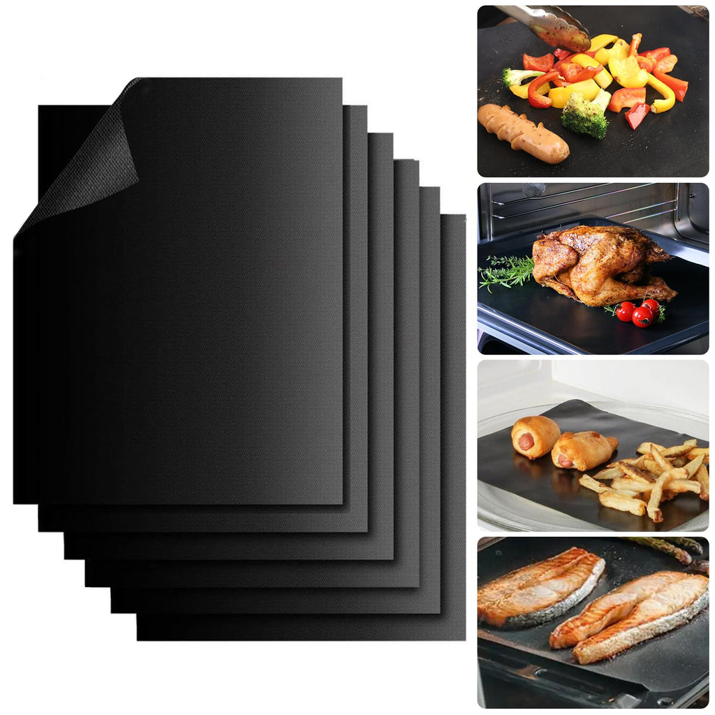 Copper Grill Mats for Ourdoor Grill Set of 6,Heavy Duty Non-Stick BBQ Grill Mats,Reusable & Easy to Clean for Gas,Charcoal & Electric Grills-15.75 x 13 Inch