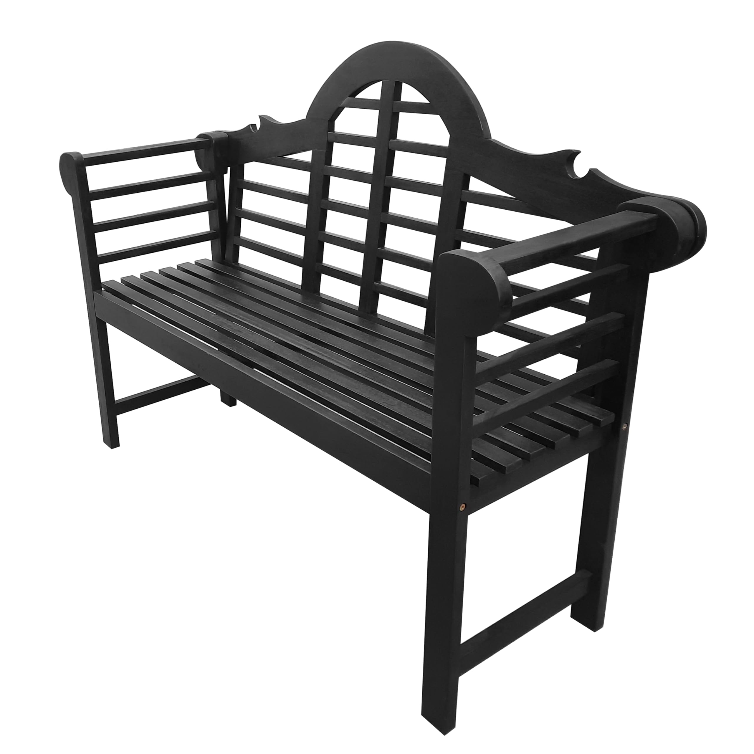 JONATHAN Y BNH103B Lutyens 51.2" 3-Seat Arched 600-Lbs Support Acacia Wood Outdoor Garden Patio Bench for Garden, Lawn, Backyard, Pool, Deck, Beach, Firepit, Gray