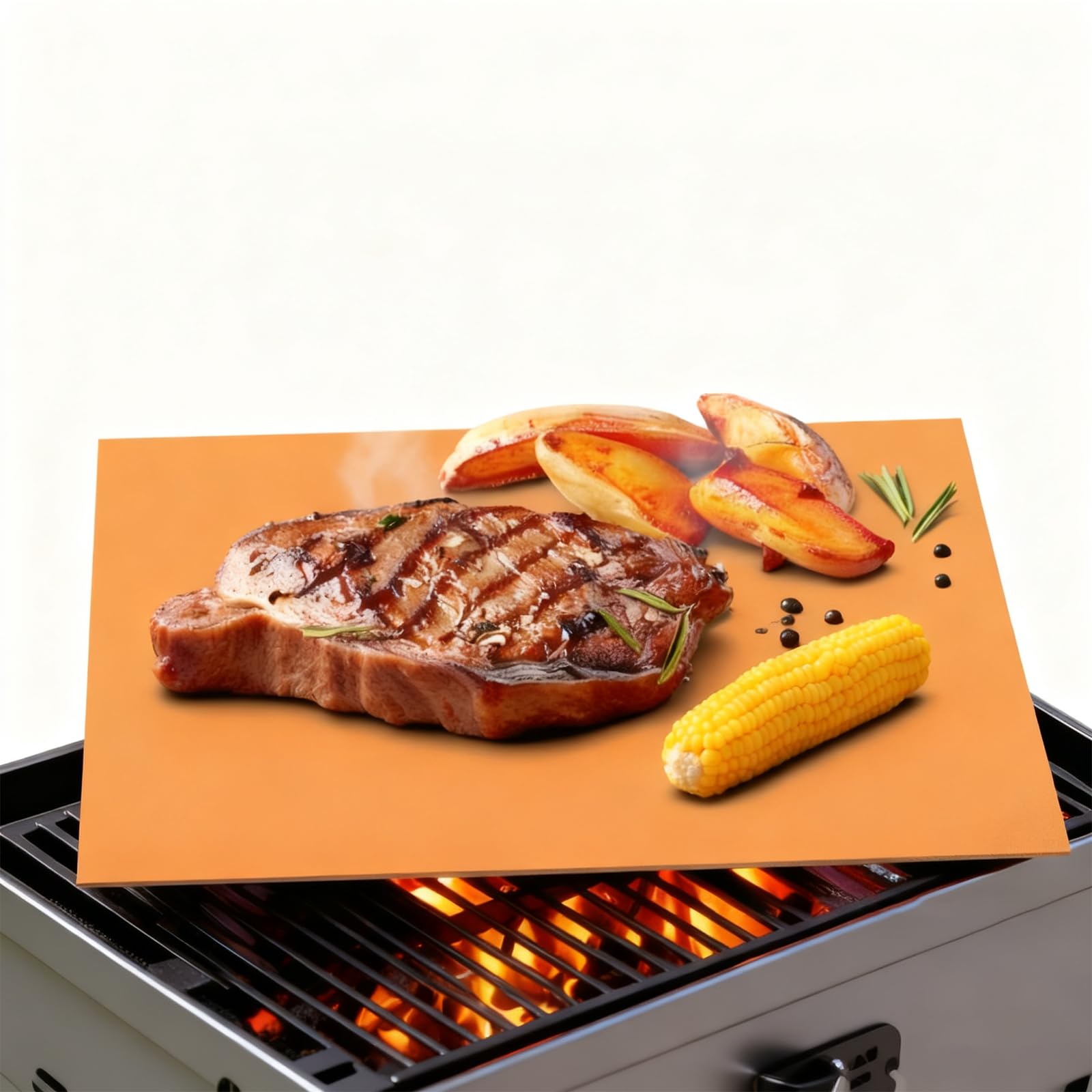 UBeesize Copper Grill Mats for Outdoor Grill – 6 Pack Heavy-Duty, Non-Stick BBQ Grilling Mat & Baking Mats, Reusable, Easy-Clean for Gas, Charcoal, Electric Grills (15.75 x 13 Inch)