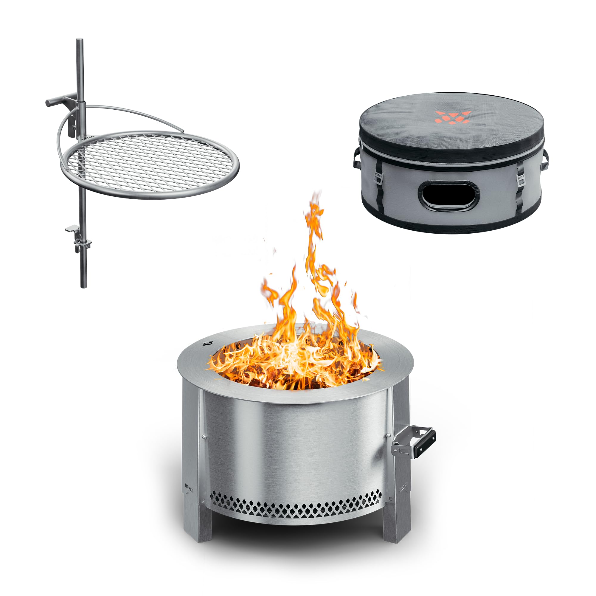 Breeo Smokeless Fire Pit (X Series 24, Corten Steel) | 27.5 inch Smokeless Firepit for Outside | 62 Pounds | Ideal for Families Compatible with Wide Range of Breeo Accessories