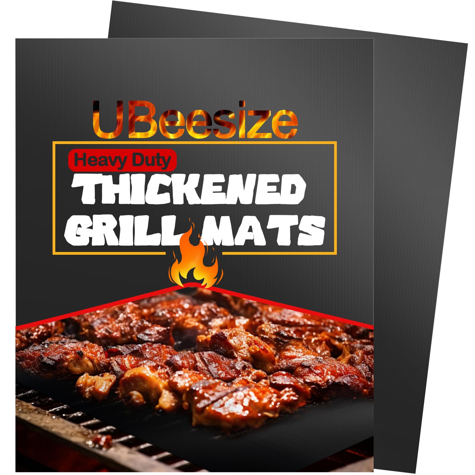 UBeesize Copper Grill Mats for Outdoor Grill – 6 Pack Heavy-Duty, Non-Stick BBQ Grilling Mat & Baking Mats, Reusable, Easy-Clean for Gas, Charcoal, Electric Grills (15.75 x 13 Inch)