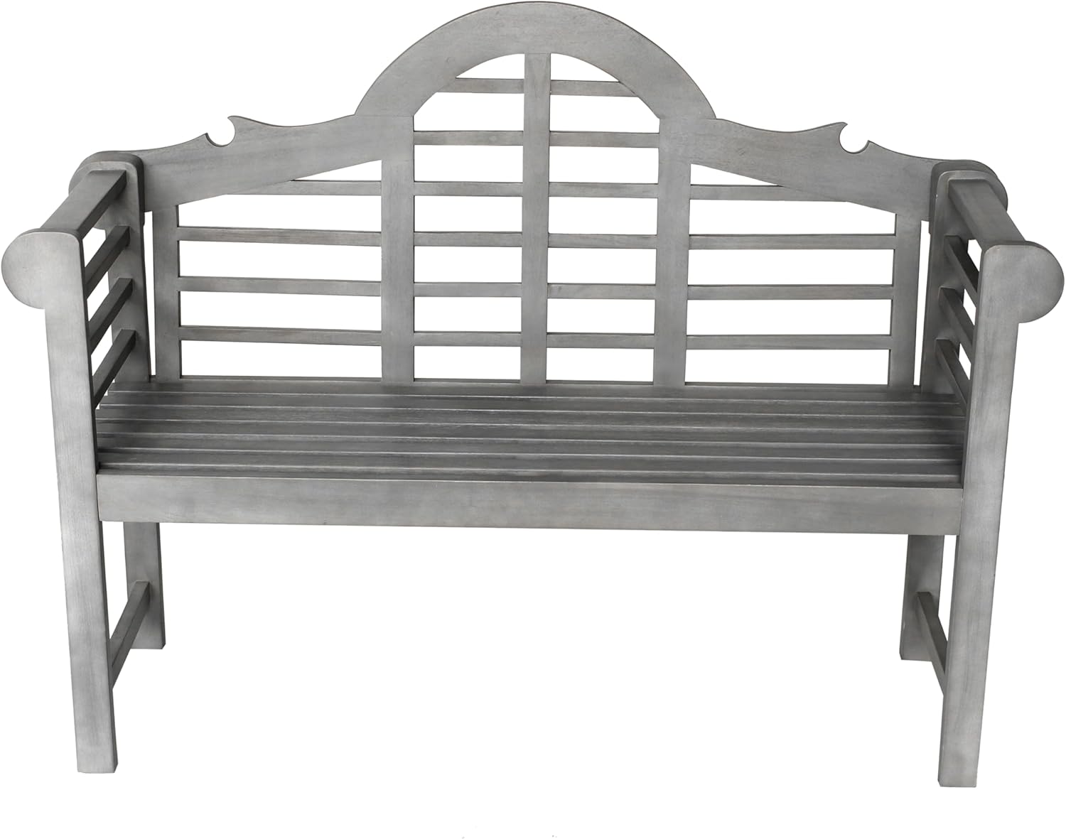 JONATHAN Y BNH103B Lutyens 51.2" 3-Seat Arched 600-Lbs Support Acacia Wood Outdoor Garden Patio Bench for Garden, Lawn, Backyard, Pool, Deck, Beach, Firepit, Gray