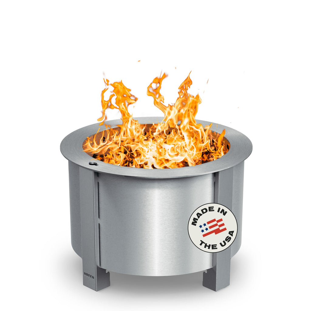 Breeo Smokeless Fire Pit (X Series 24, Corten Steel) | 27.5 inch Smokeless Firepit for Outside | 62 Pounds | Ideal for Families Compatible with Wide Range of Breeo Accessories