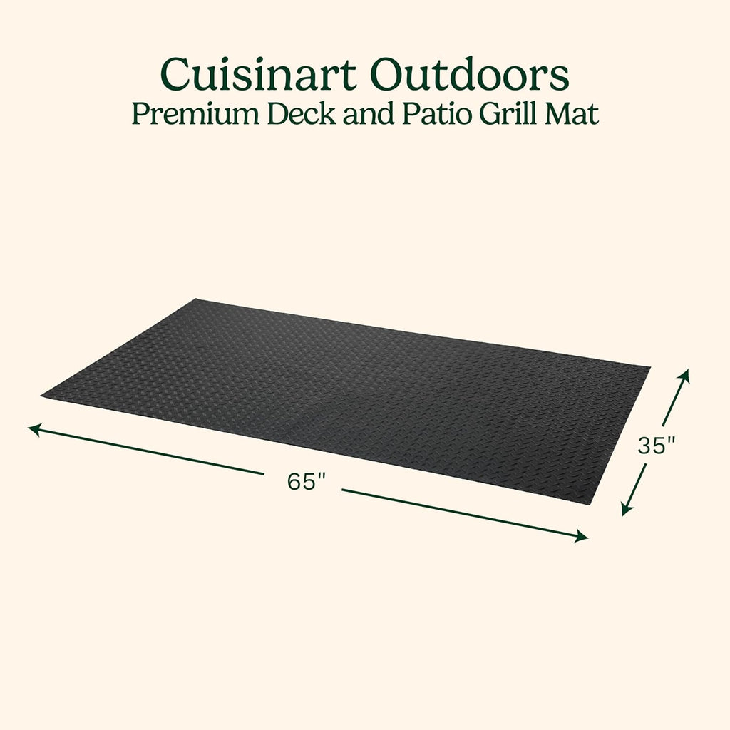 Cuisinart Premium Deck and Grill Mat, 65" x 36", Non-Slip Rubber Mat for BBQ, Griddle and Grill All Season Protection for Patio, Deck and Porch