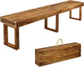 6Ft Outdoor Solid Wooden Bench, 71" Porch Bench Outdoor Backless Garden Bench, Long Outdoor Narrow Wood Bench for Deck Patio Entryway,Bears 900 pounds