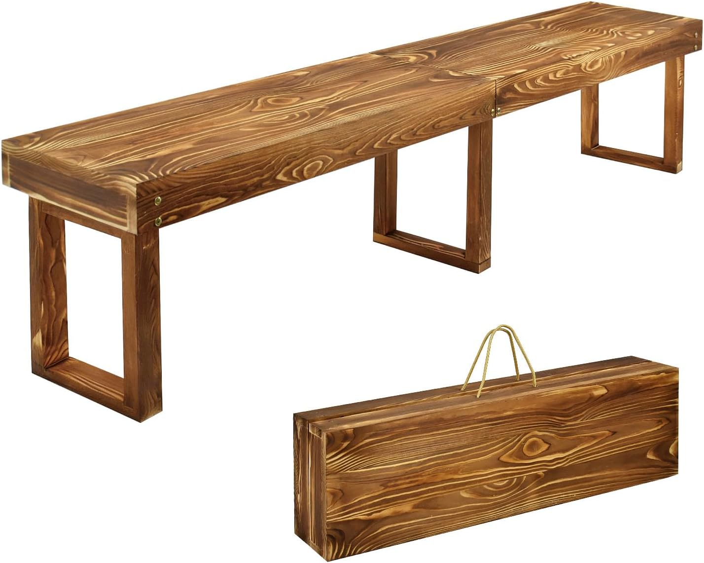 6Ft Outdoor Solid Wooden Bench, 71" Porch Bench Outdoor Backless Garden Bench, Long Outdoor Narrow Wood Bench for Deck Patio Entryway,Bears 900 pounds