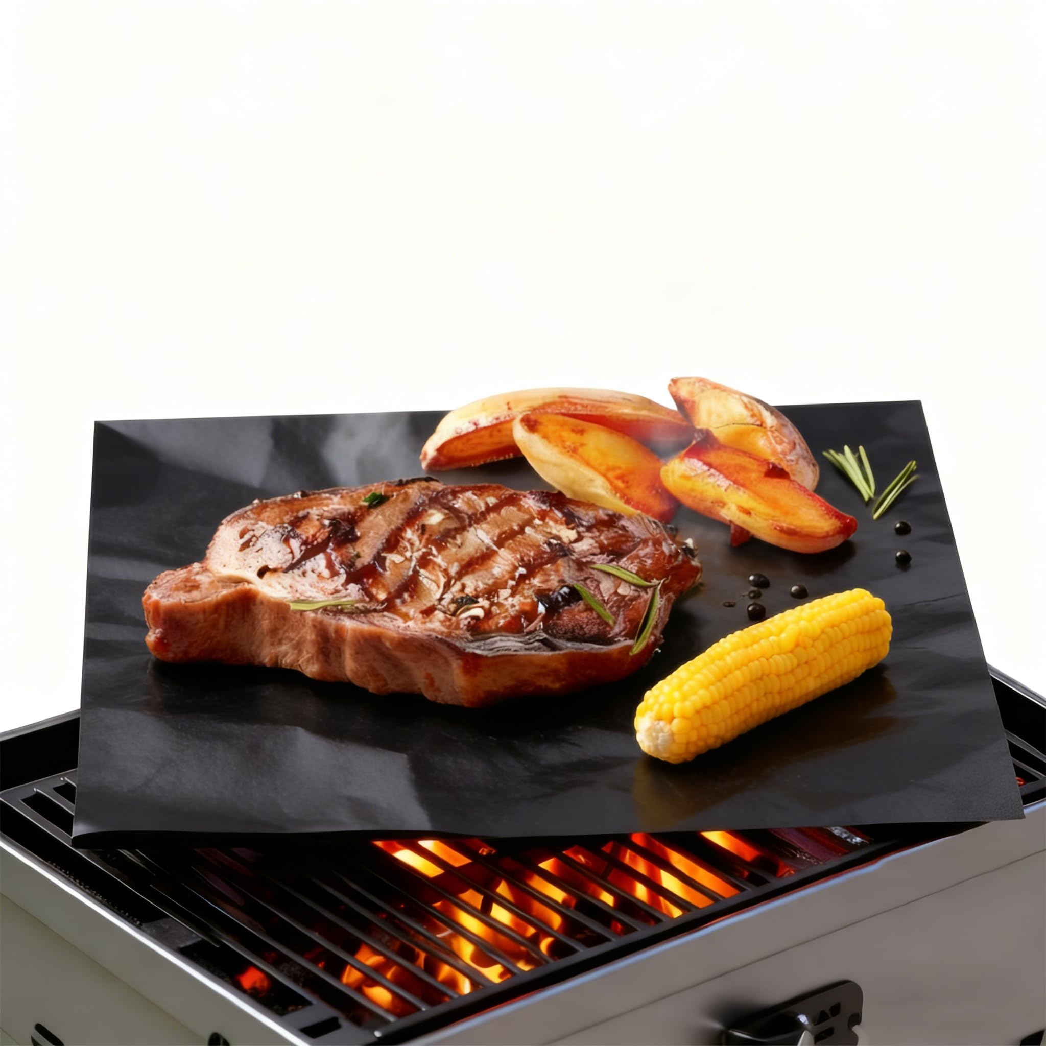 UBeesize Copper Grill Mats for Outdoor Grill – 6 Pack Heavy-Duty, Non-Stick BBQ Grilling Mat & Baking Mats, Reusable, Easy-Clean for Gas, Charcoal, Electric Grills (15.75 x 13 Inch)