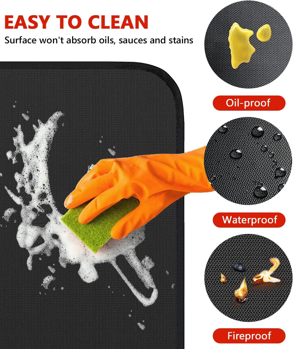 Protebox 60 x 40 inch Under Grill Mats for Outdoor Grill, Double-Sided Fireproof Deck and Patio Protector Mat, Waterproof Oil-Proof BBQ Floor Pad Indoor Fire Pit Fireplace Mat