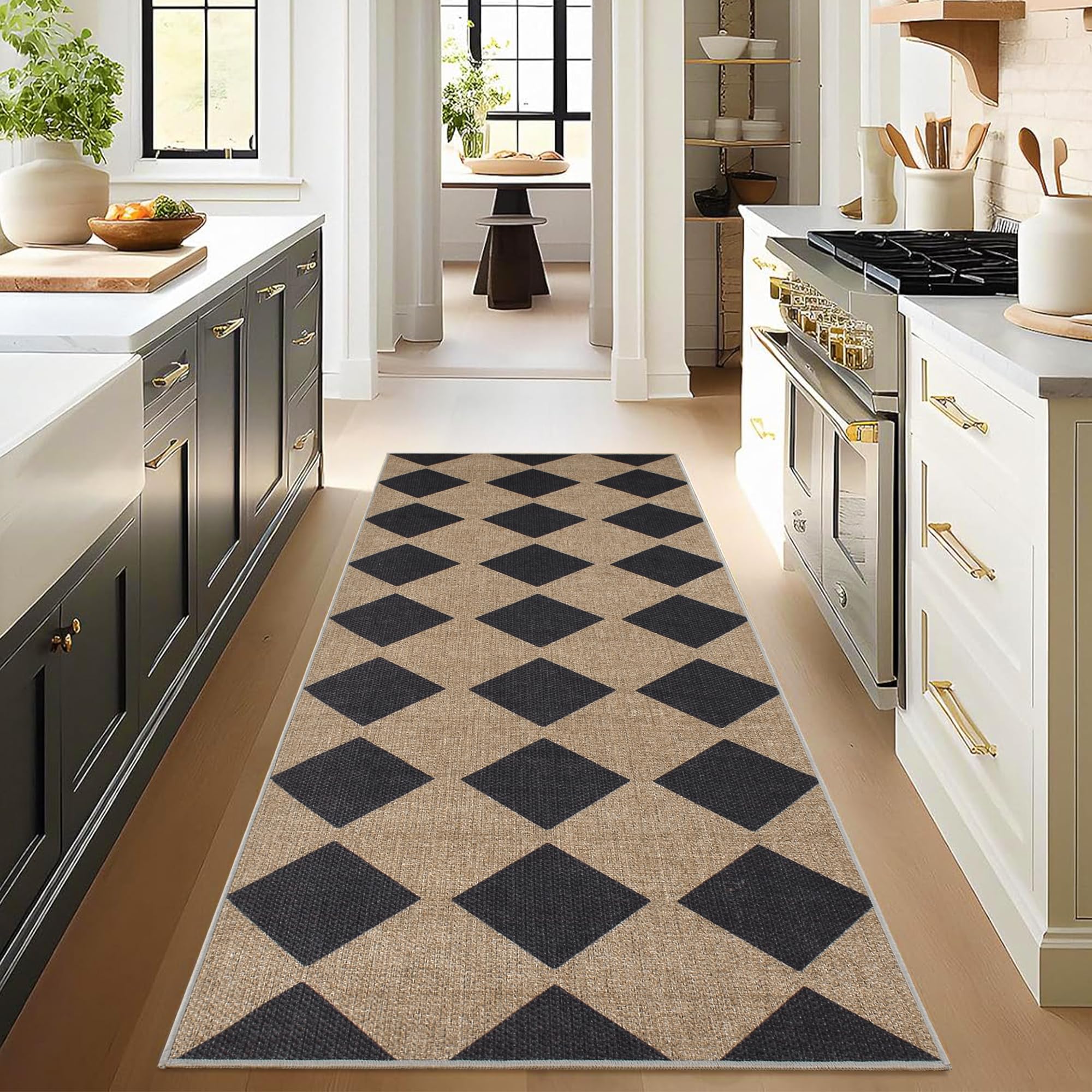 Striped Easy Jute Rug 5x7 Outdoor Patio Rug Washable Rugs for Living Room Bedroom Non Slip Non Shedding Neutral Farmhouse Indoor Outdoor Carpet for Backyard Patio Office