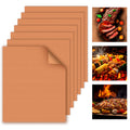 WIBIMEN Grill Mats for Outdoor Grill, Copper 9pcs Grill Mat, 100% Non-Stick PFOA Free 15.75 x 13", Heavy Duty, Reusable and Easy to Clean - Gas Charcoal & Electric BBQ