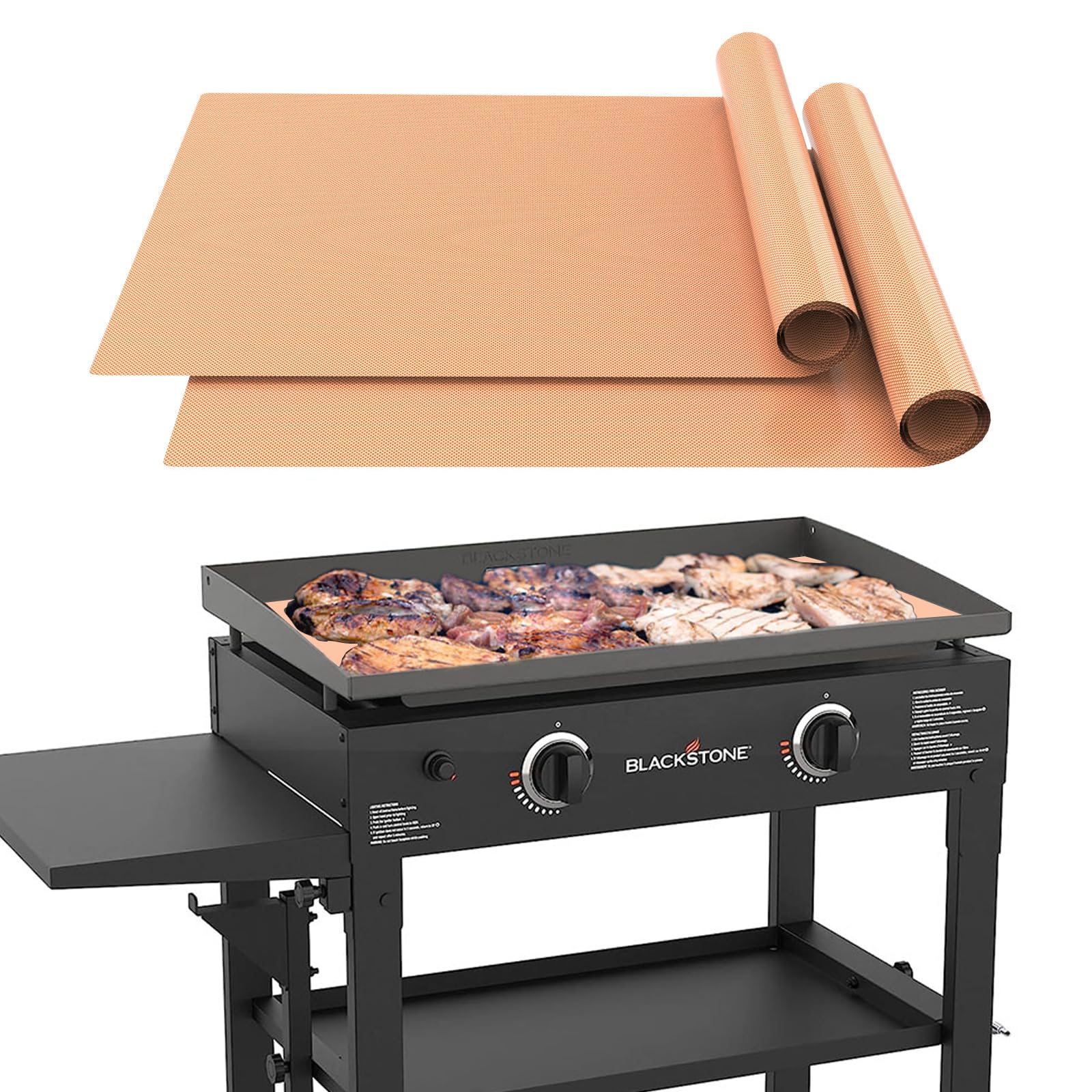 UBeesize Copper Grill Mats for Outdoor Grill – 6 Pack Heavy-Duty, Non-Stick BBQ Grilling Mat & Baking Mats, Reusable, Easy-Clean for Gas, Charcoal, Electric Grills (15.75 x 13 Inch)
