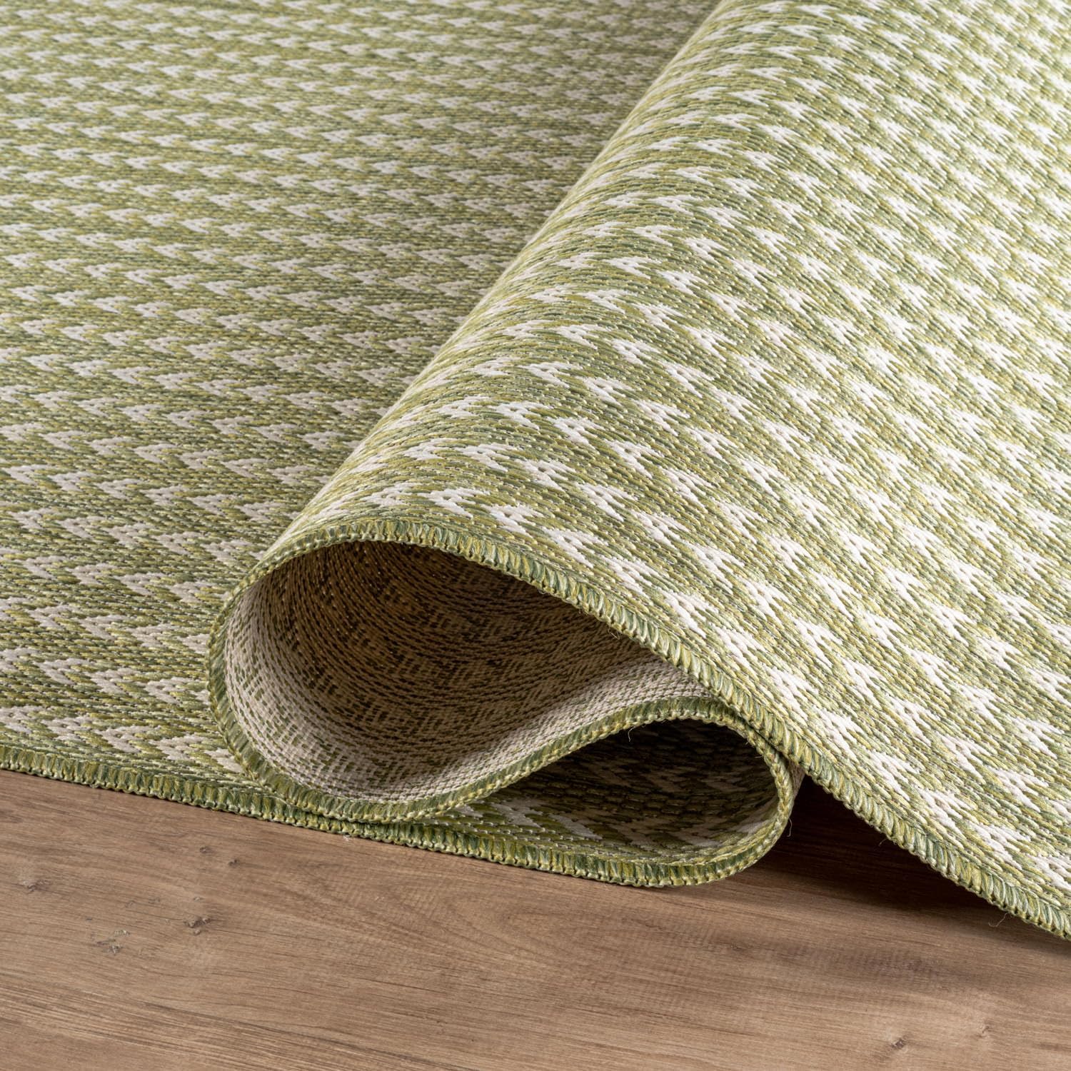 Washable Outdoor Rug 5x7 Modern Area Rugs Outdoor Carpets Striped Pattern Non Shedding Waterproof Easy Clean Patio Deck Porch Living Room Bedroom Garden RV (5 X 7 Olive)