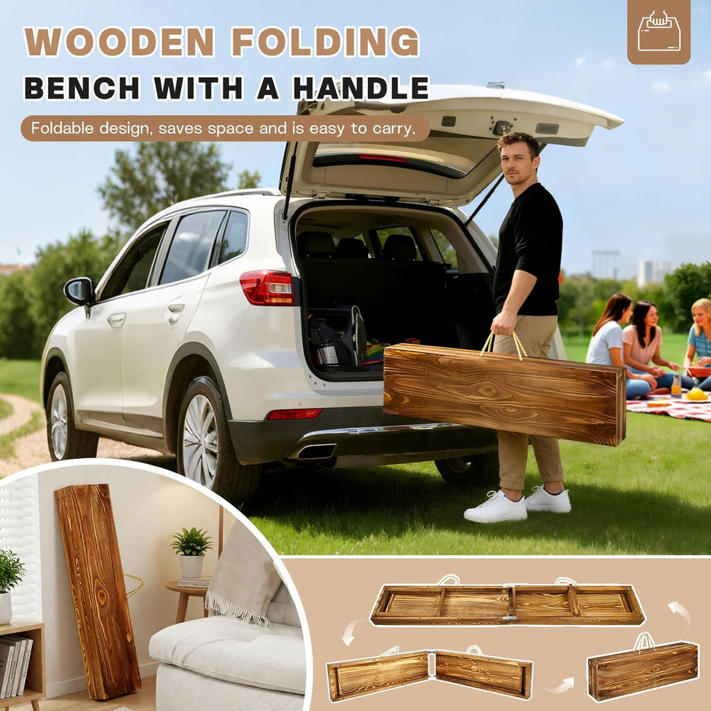 6Ft Outdoor Solid Wooden Bench, 71" Porch Bench Outdoor Backless Garden Bench, Long Outdoor Narrow Wood Bench for Deck Patio Entryway,Bears 900 pounds
