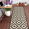 SAND MINE Waterproof Outdoor Rug 5x8 ft, Plastic Reversible Rug, Modern Area Rug, Large Floor Mat for Outdoors, RV, Patio, Backyard, Deck, Picnic, Beach, Camping, Black & Beige