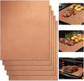 RAINFLOW Copper Grill Mats 5 Pack – Nonstick BBQ Grill Mats for Outdoor Grilling, Reusable Grill Cooking Mats for Gas, Charcoal & Electric Grills, 15.75 x 13 in
