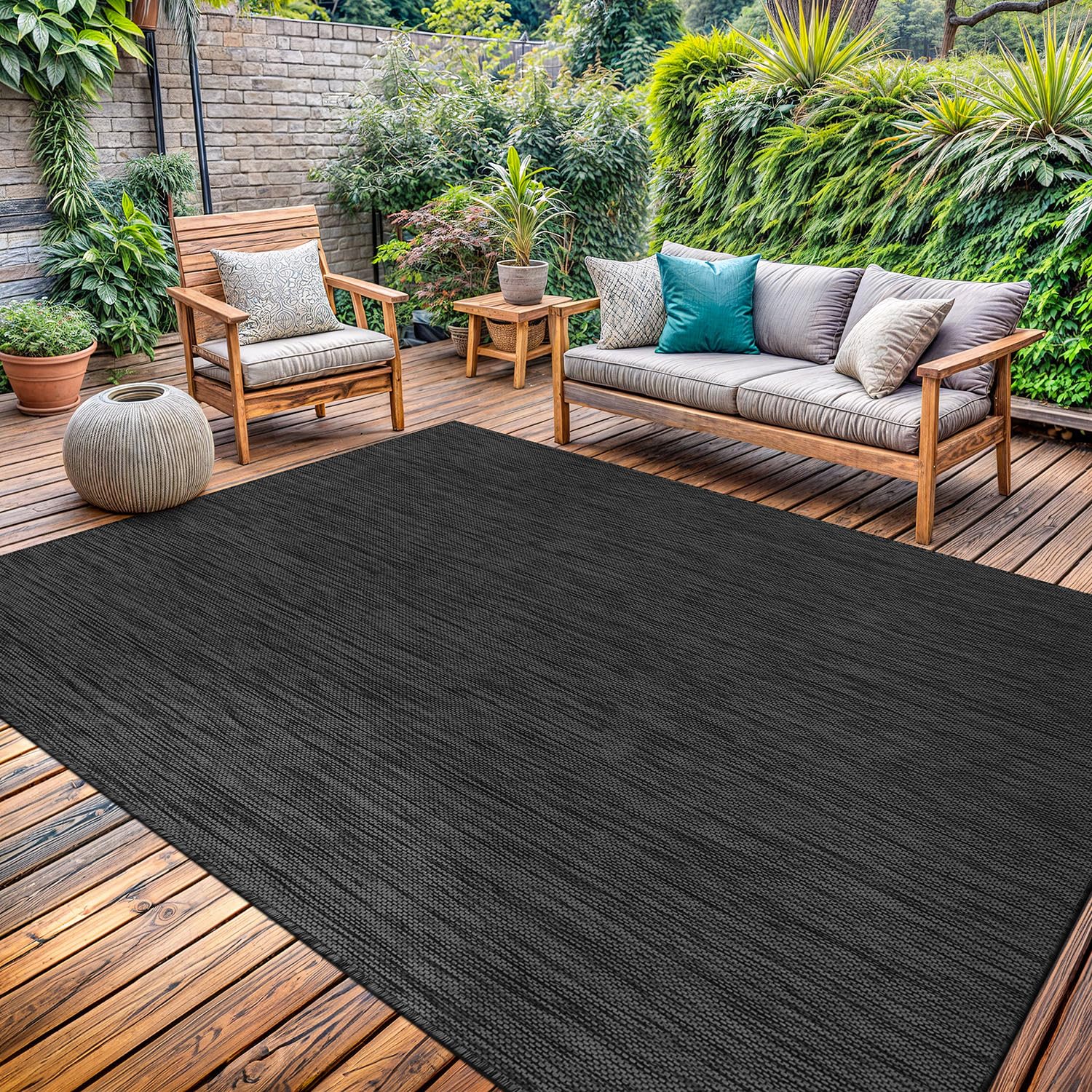 Washable Indoor Outdoor Rug 6x9 Modern Area Rugs Branch Pattern Non Shedding Waterproof Easy Clean Patio Deck Porch Living Room Bedroom Garden RV (6 X 9 Blue)