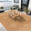 LBRO2M Waterproof Outdoor Rugs 10X12 for Patio Outdoor Plastic Straw Rug Reversible Outdoor Camping Rugs RV Rug for Deck,Backyard (10X12 Brwon Beige)