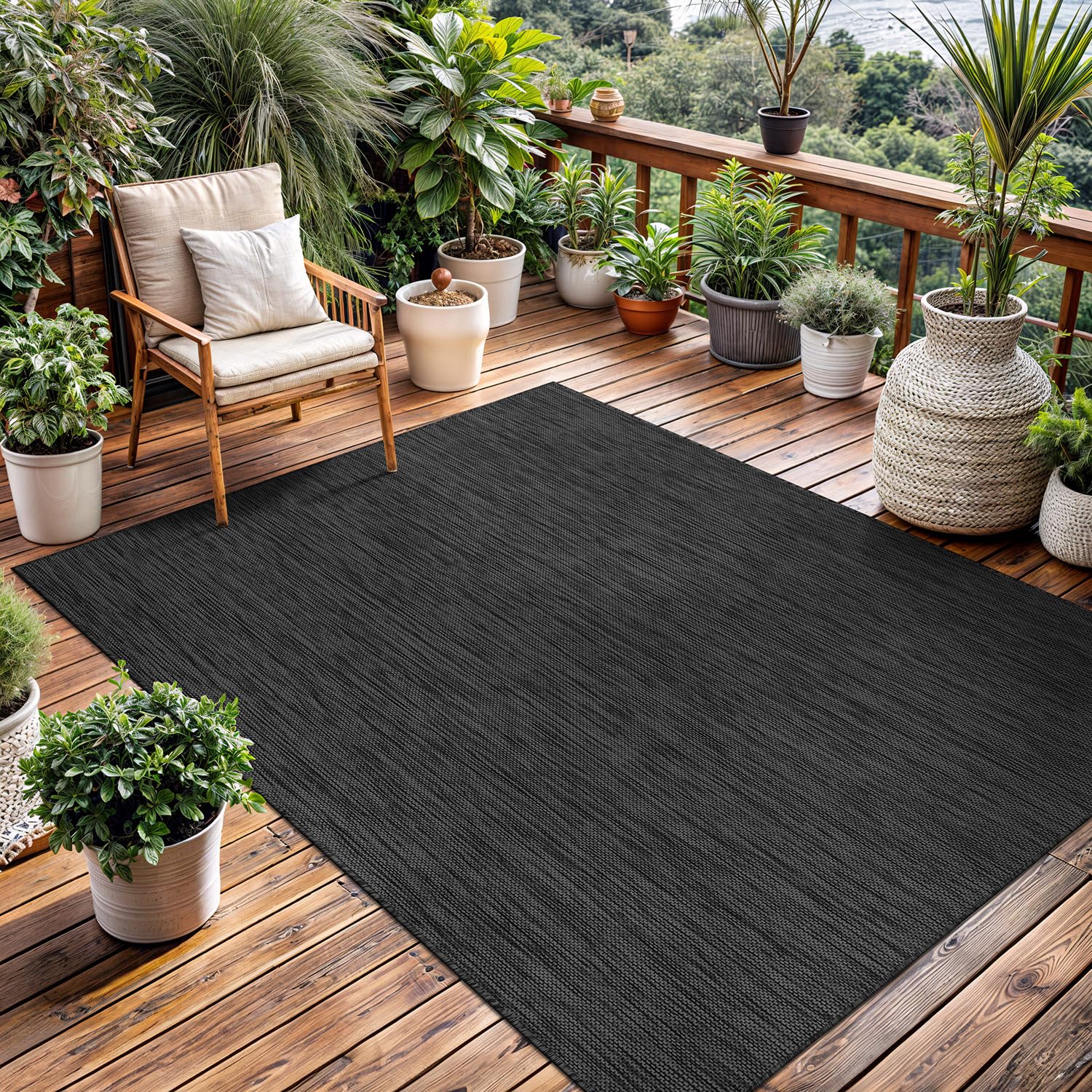 Washable Indoor Outdoor Rug 6x9 Modern Area Rugs Branch Pattern Non Shedding Waterproof Easy Clean Patio Deck Porch Living Room Bedroom Garden RV (6 X 9 Blue)
