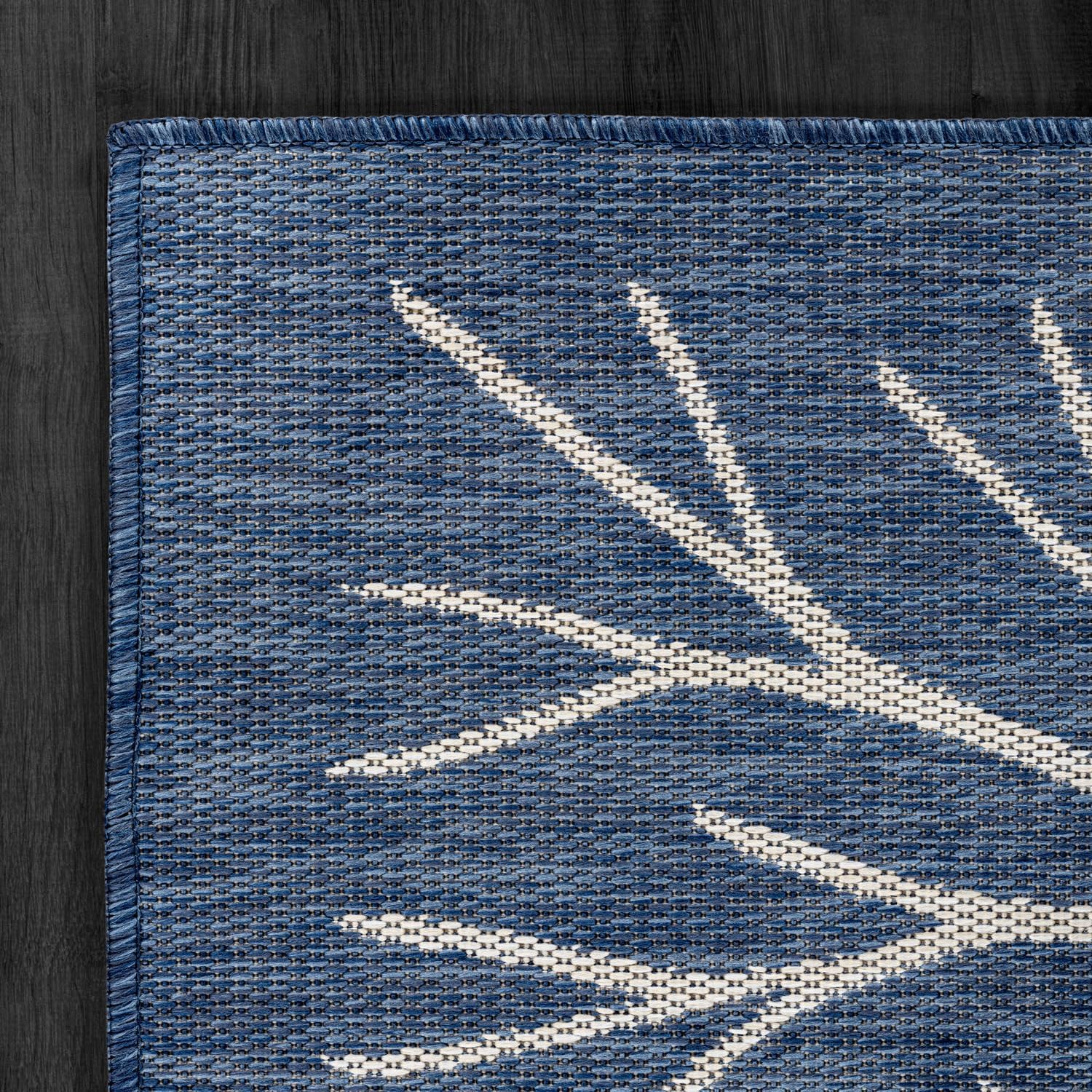 Washable Indoor Outdoor Rug 6x9 Modern Area Rugs Branch Pattern Non Shedding Waterproof Easy Clean Patio Deck Porch Living Room Bedroom Garden RV (6 X 9 Blue)