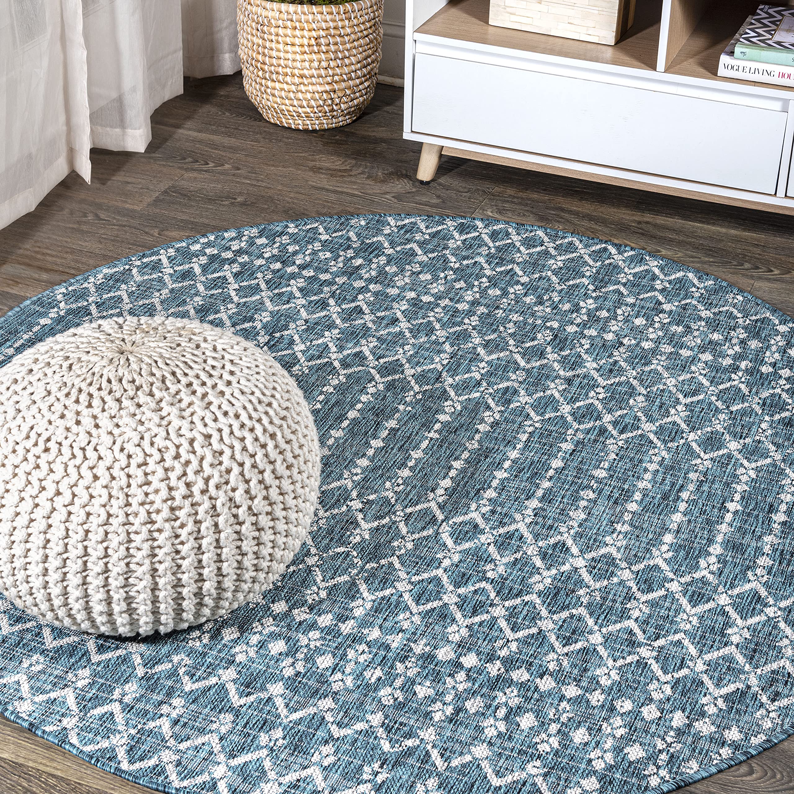 JONATHAN Y Moroccan Geometric Indoor Outdoor Area Rug 8X10 Natural/Black, Ourika Textured Weave for Backyard, Patio, Porch, Easy-Cleaning, High Traffic, Pet-Friendly, Non-Shedding (SMB108D-8)