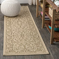 JONATHAN Y Vintage Filigree Indoor Outdoor Area Rug 5X8 Red/Beige, Charleston Textured Weave for Backyard, Patio, Porch, Easy-Cleaning, High Traffic, Pet-Friendly, Non-Shedding (SMB106B-5)