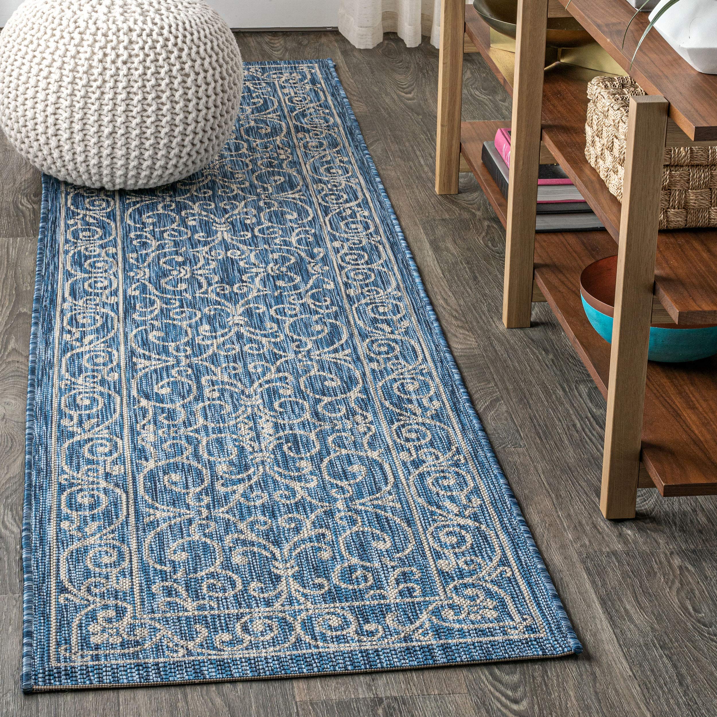 JONATHAN Y Vintage Filigree Indoor Outdoor Area Rug 5X8 Red/Beige, Charleston Textured Weave for Backyard, Patio, Porch, Easy-Cleaning, High Traffic, Pet-Friendly, Non-Shedding (SMB106B-5)