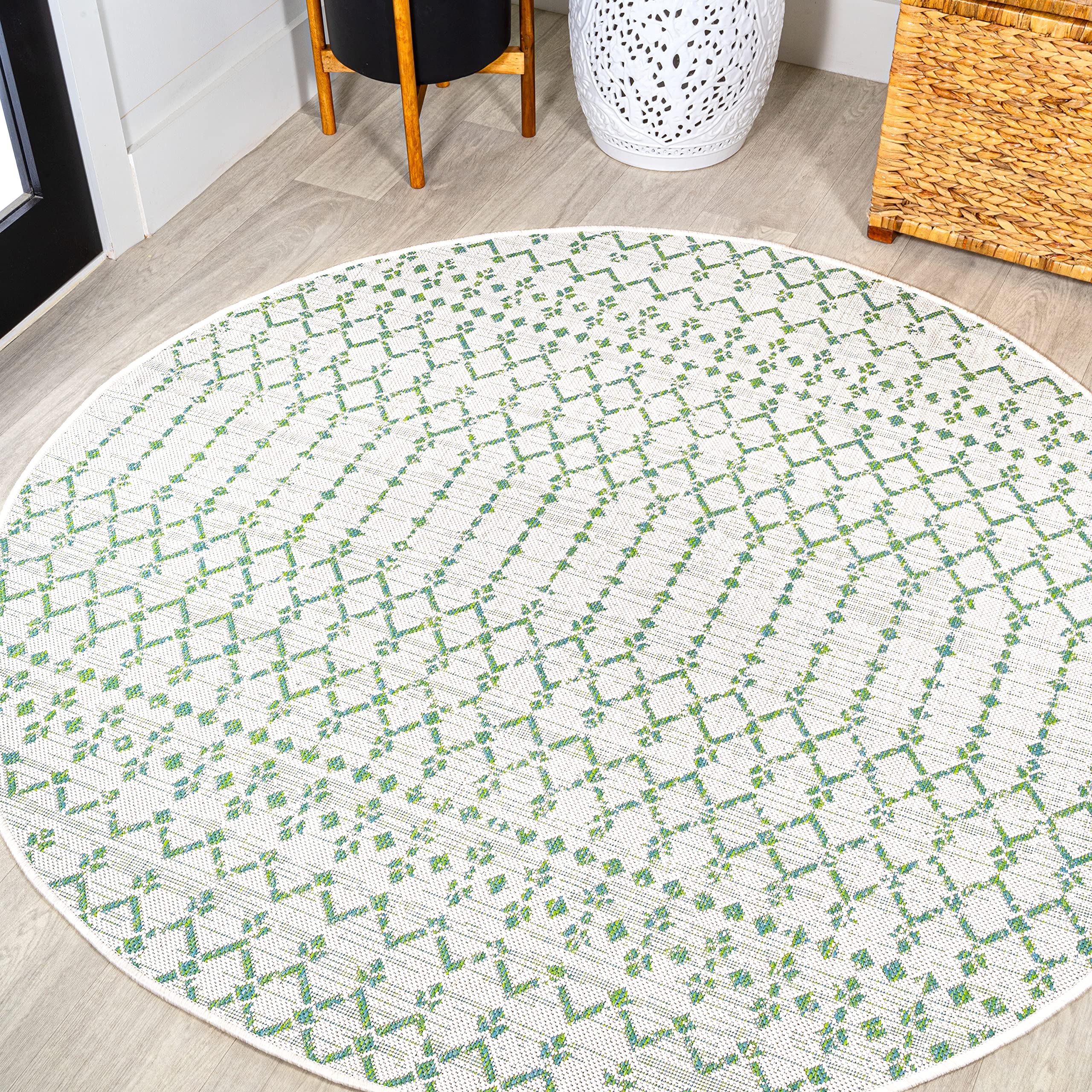 JONATHAN Y Moroccan Geometric Indoor Outdoor Area Rug 8X10 Natural/Black, Ourika Textured Weave for Backyard, Patio, Porch, Easy-Cleaning, High Traffic, Pet-Friendly, Non-Shedding (SMB108D-8)